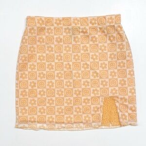 Forever 21 smiley face checkered mini skirt